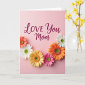 Carte Pale Pink Floral Pattern Card (Fleur jaune)