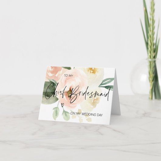 Carte Pale Rose À Mon Chef D'Épouse Le Jour De Mon Maria (Devant)