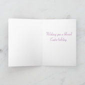 Carte Pale Violet Fleur Tulipe Pâques (Intérieur)