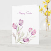 Carte Pale Violet Fleur Tulipe Pâques (Fleur jaune)