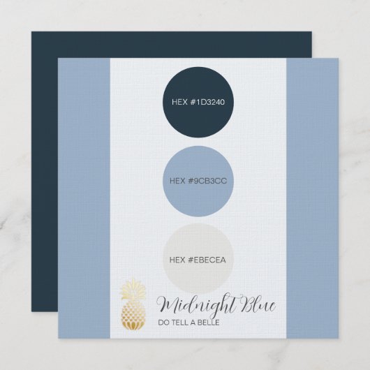 Carte Palette couleur bleu de minuit (Devant / Derrière)