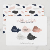 Carte Palette couleur bleu et bleu marine rose Gold (Devant / Derrière)