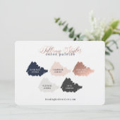 Carte Palette couleur bleu et bleu marine rose Gold (Debout devant)