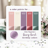 Carte Palette couleur Fairycore rose, verte, viole