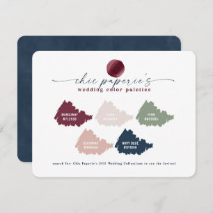 Carte Palette couleur Mariage 2021 - Bourgogne et rose