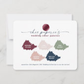 Carte Palette couleur Mariage 2021 - Bourgogne et rose (Devant)