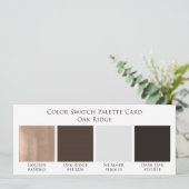 Carte Palette couleur Mariage rustique Oak Ridge (Debout devant)