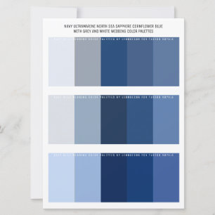 Carte Palette couleur marine et nuances de bleu et gris 
