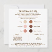 Carte Palette de couleurs Proposition de demoiselle d'ho (Dos)