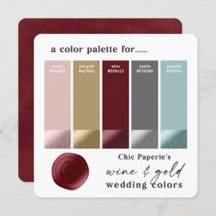 Carte Palette de couleurs Vin Aqua & Gold Winter W