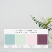 Carte Palette de Mariage couleur chic en floraison (Debout devant)