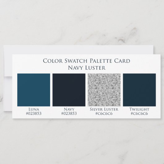 Carte Palette de montre couleur Mariage bleu marine (Devant)
