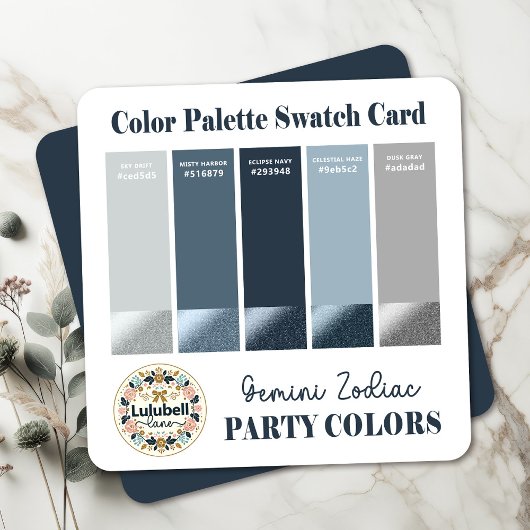 Carte Palette Swatch couleur pour panneau Zodiac G