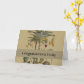 Carte Palm Antique Fruit Tropical Art Botanique (Fleur jaune)