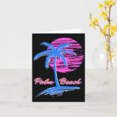Carte Palm Beach Retro 80s esthétique (Fleur jaune)
