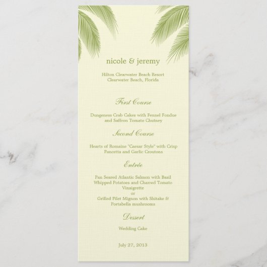 Carte Palm Beach Wedding - Green (Devant)