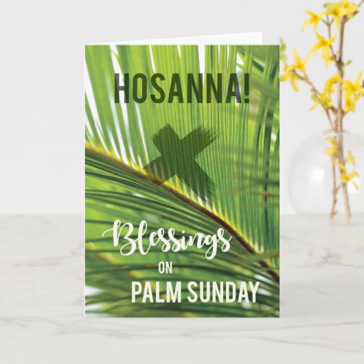 Carte Palm dimanche Bénédictions Hosanna (Fleur jaune)
