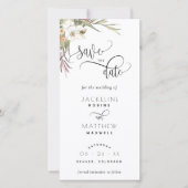 Carte Palm Feuille Floral Mariage Enregistrer La Date Si (Devant)