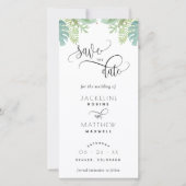 Carte Palm Greenery Mariage Enregistrer La Date Signet (Devant)
