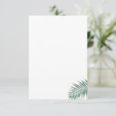 Carte Palm Leaf Plat Note de remerciement (Debout devant)