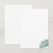 Carte Palm Leaf Plat Note de remerciement (Devant / Derrière)