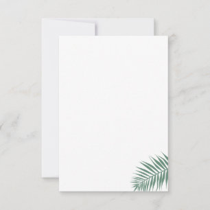 Carte Palm Leaf Plat Note de remerciement