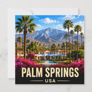Carte Palm Springs Californie Désert Voyage Milieu du XX