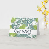 Carte Palm Tree Fronds Peinture hawaïenne (Fleur jaune)