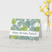 Carte Palm Tree Fronds Peinture hawaïenne (Fleur jaune)