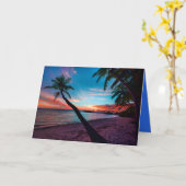 Carte Palm Tree Sandy Beach Tropical Paradise Island (Fleur jaune)