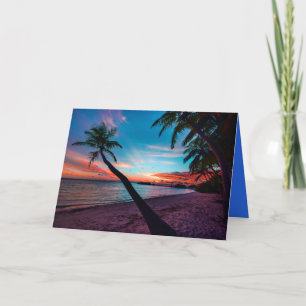 Carte Palm Tree Sandy Beach Tropical Paradise Island