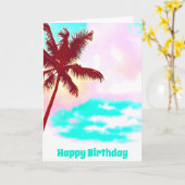 Carte Palm Trees vie tropicale de l'île (Fleur jaune)