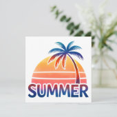 Carte Palmier de coucher de soleil rétro (Debout devant)