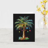 Carte Palmier de Noël Hawaï Père Noël de Noël Tropical (Fleur jaune)