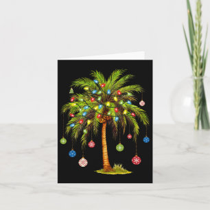 Carte Palmier de Noël Lumière Hawaï Tropical Noël 1