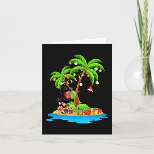 Carte Palmier de Noël Tropical Xmas Coconut Correspondan (Devant)
