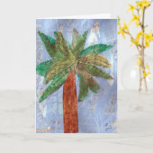 Carte Palmier en techniques mixtes, Anniversaire (Fleur jaune)