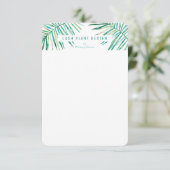 Carte PALMIER MODERNE FEUILLES LOGO luxuriante vie botan (Debout devant)