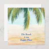 Carte Palmier par jour ensoleillé sur la plage (Devant / Derrière)