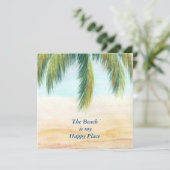 Carte Palmier par jour ensoleillé sur la plage (Debout devant)