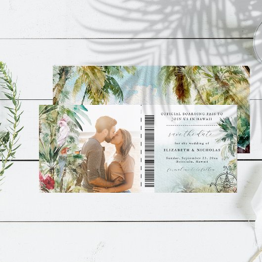 Carte Palmier Tropical Beach | Passe d'embarquement