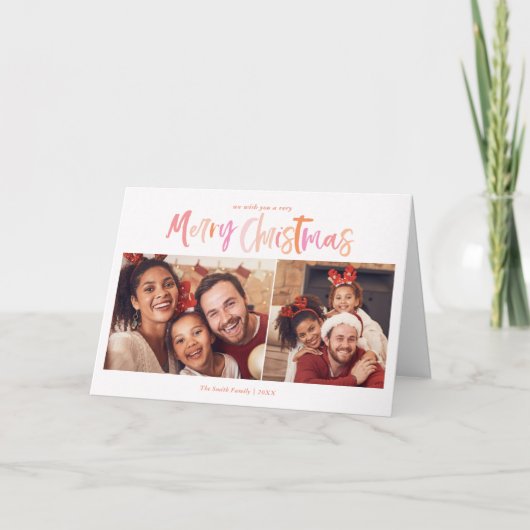 Carte Palmier Tropical Noël 2 Photo Plié (Devant)