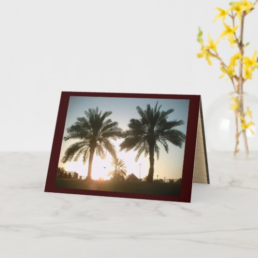 Carte Palmiers à Doha (Fleur jaune)