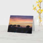 Carte Palmiers au coucher du soleil - Blanc à l'intérieu (Fleur jaune)