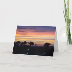 Carte Palmiers au coucher du soleil - Blanc à l'intérieu