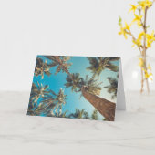 Carte Palmiers au cru tropical de plage (Fleur jaune)
