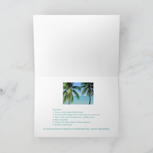 CARTE PALMIERS, BREEZE OCÉAN. VOYAGE PLAGE ? OUI, S'IL V (Intérieur)