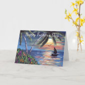 Carte Palmiers Coucher de soleil Peinture Océan Fête des (Fleur jaune)