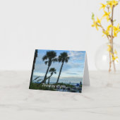Carte Palmiers Croisés Pensant À Vous (Fleur jaune)