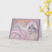 Carte Paloma rose Day of the dead greeting card By Renee (Fleur jaune)